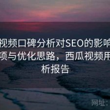 西瓜视频口碑分析对SEO的影响：注意事项与优化思路，西瓜视频用户分析报告