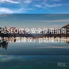 正规P站SEO优化安全使用指南：怎么选与设置建议，p站操作指南
