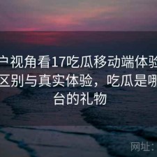 从用户视角看17吃瓜移动端体验：有什么区别与真实体验，吃瓜是哪个平台的礼物