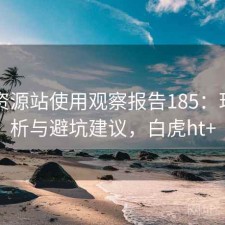 白虎资源站使用观察报告185：现状分析与避坑建议，白虎ht+