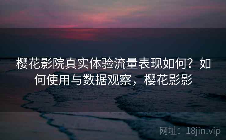 樱花影院真实体验流量表现如何？如何使用与数据观察，樱花影影  第2张