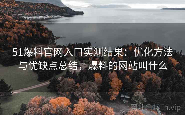 51爆料官网入口实测结果：优化方法与优缺点总结，爆料的网站叫什么  第2张